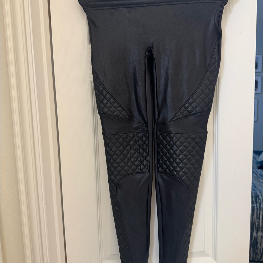 SPANX Black Faux Leather Leggings